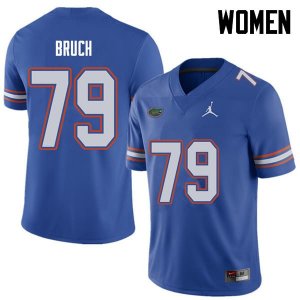 Women's Florida Gators #79 Dallas Bruch NCAA Jordan Brand Royal Authentic Stitched College Football Jersey IZQ0062ZP